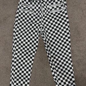Checkered Black and White Women's Jeans